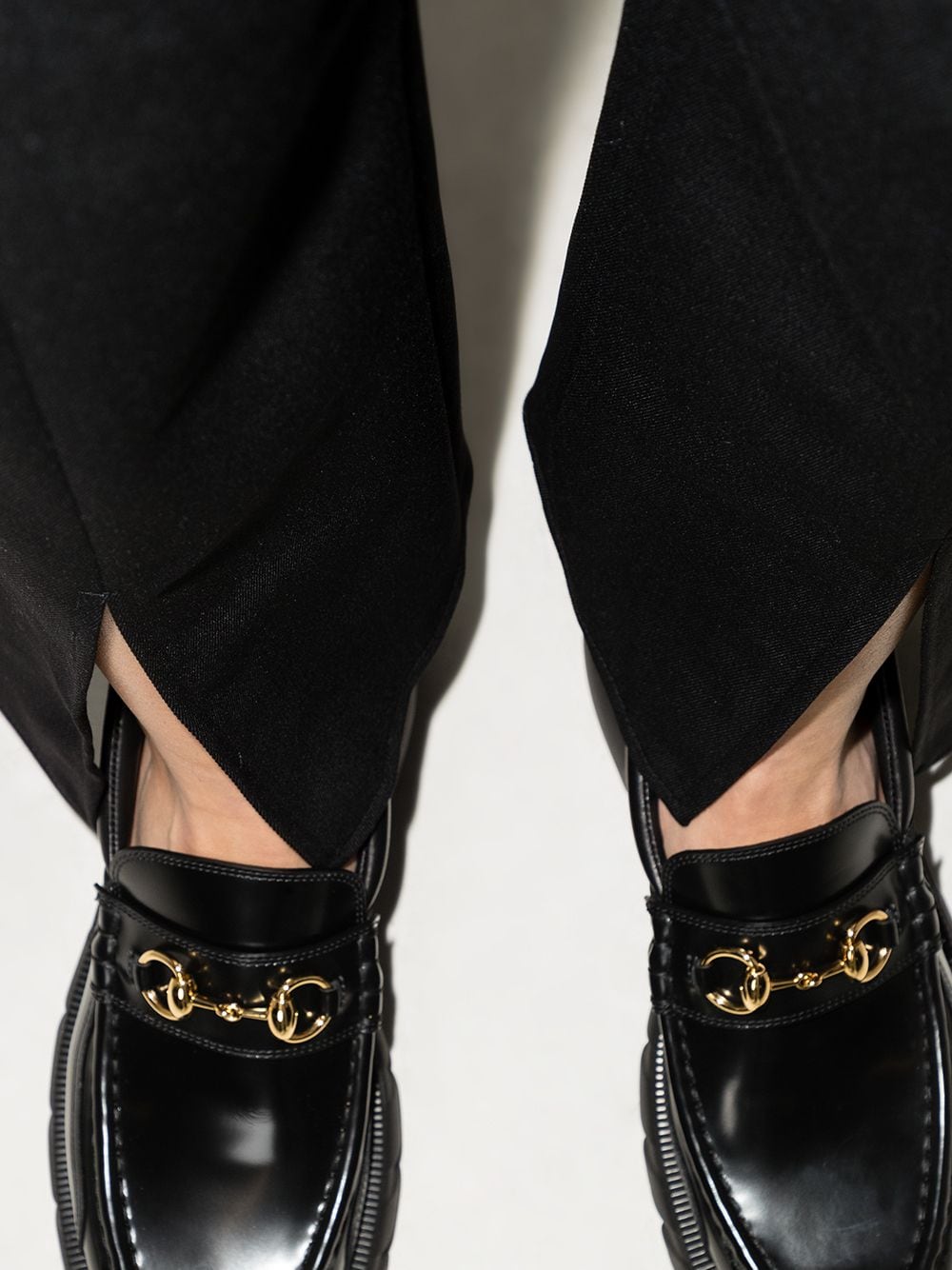 Asymmetrical Twill Trousers - Black