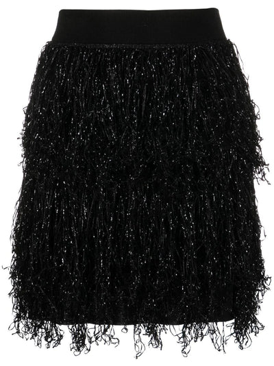 Multi Layer Fringe Skirt - Black