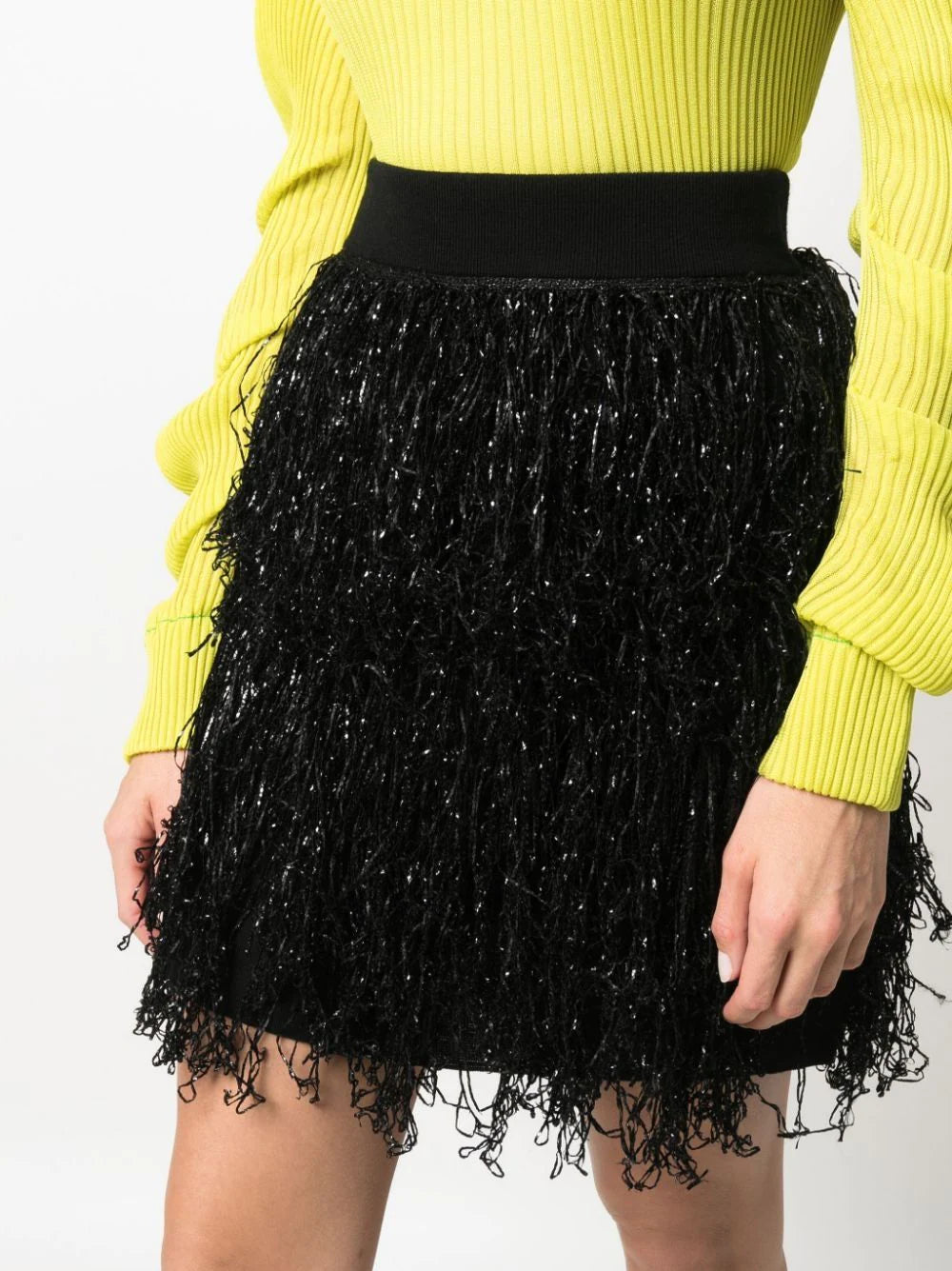 Multi Layer Fringe Skirt - Black
