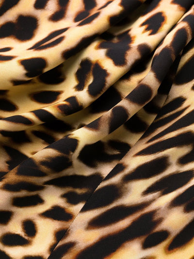 Chain-embellished Dress - Leopard
