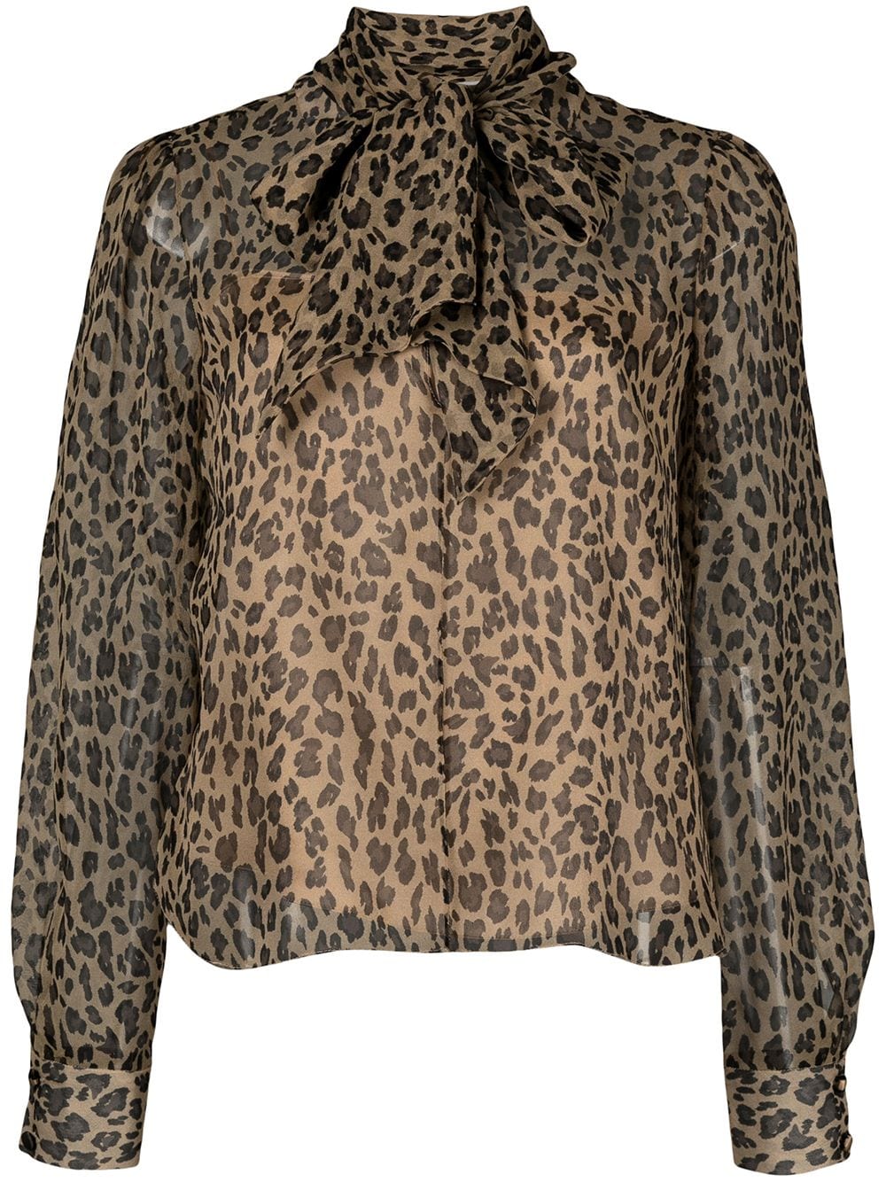 Pussybow Blouse - Leopard