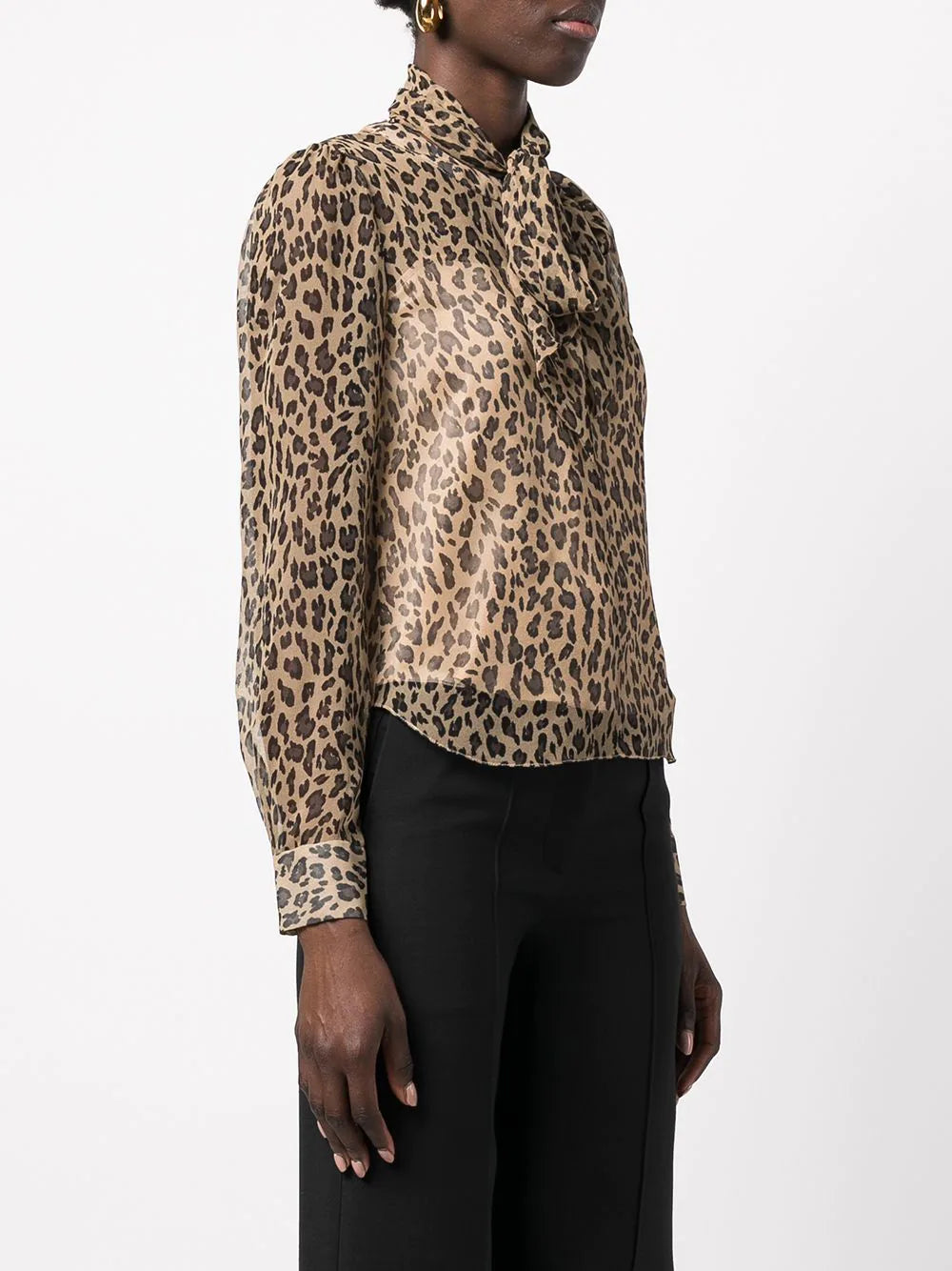 Pussybow Blouse - Leopard