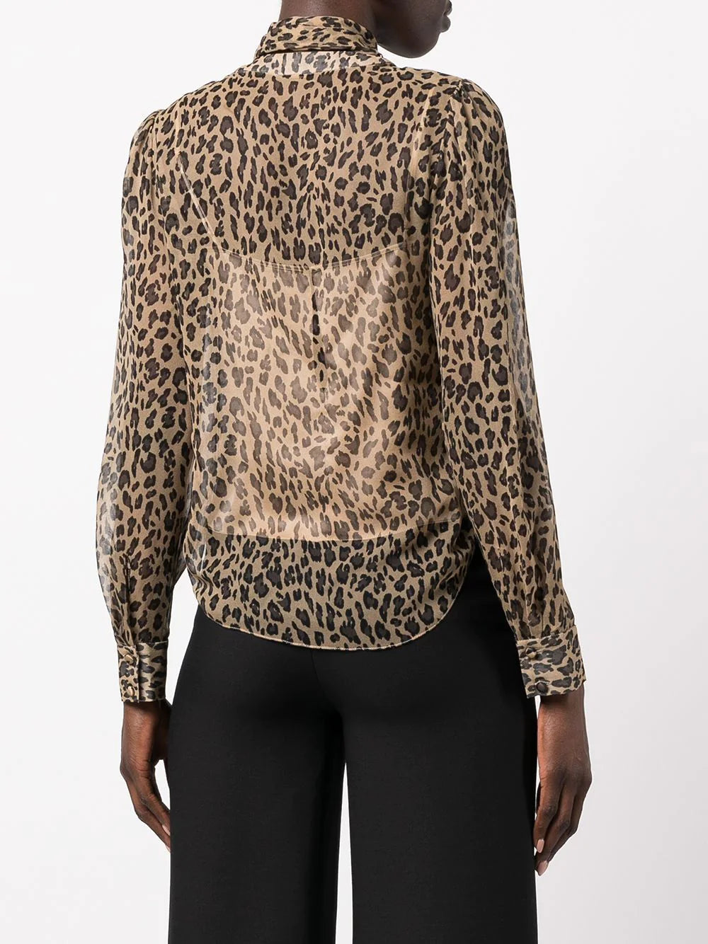 Pussybow Blouse - Leopard