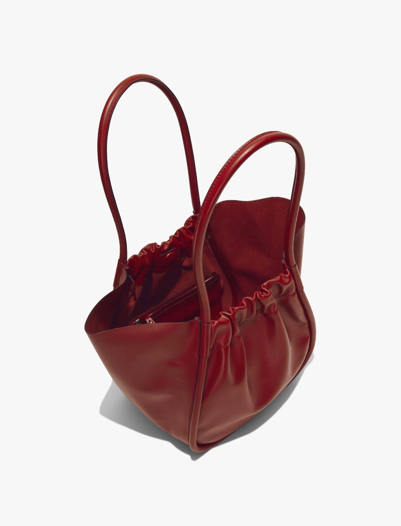 Large Ruched Tote - Oxblood