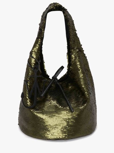 MINI SEQUIN SHOPPER TOTE BAG - Olive