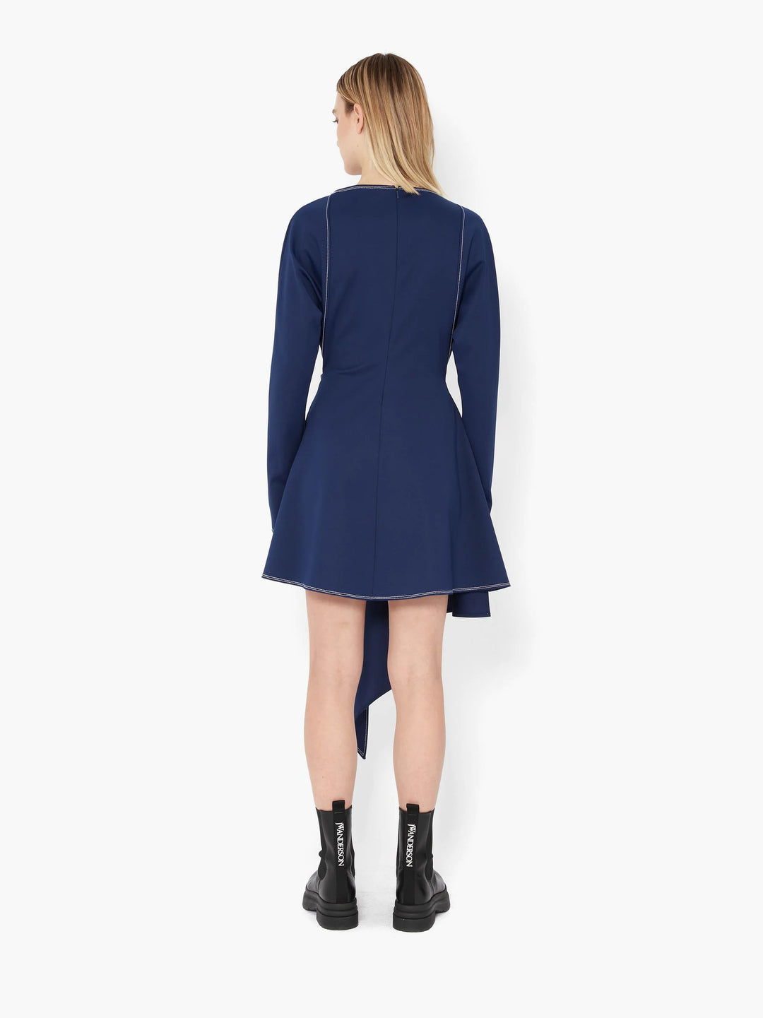 SHORT ASYMMETRIC CHAIN LINK DRESS - Oxford Blue