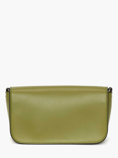 ANCHOR CHAIN BAGUETTE LEATHER SHOULDER BAG - Green