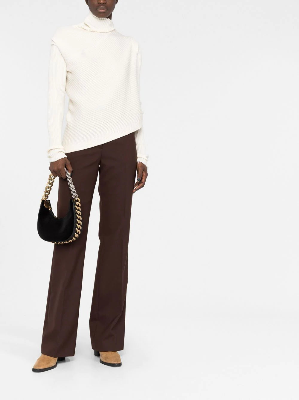 Velvet Frayme Curved Shoulder Bag - More Colors Available