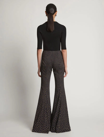 Printed Dot Wide Leg Pants - Khaki Multi