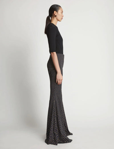 Printed Dot Wide Leg Pants - Khaki Multi