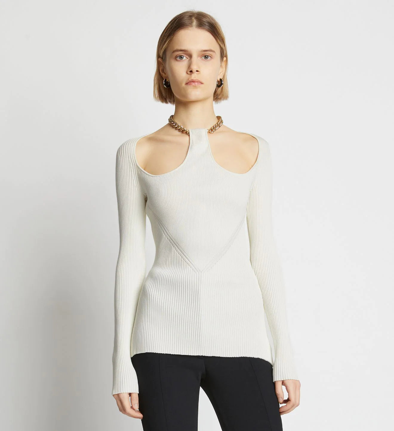 Clean Viscose Knit Top - Off-white