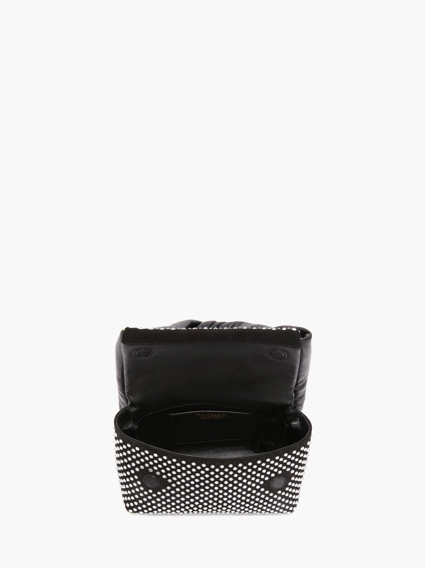 MEDIUM TWISTER LEATHER TOP HANDLE BAG WITH CRYSTAL - Black