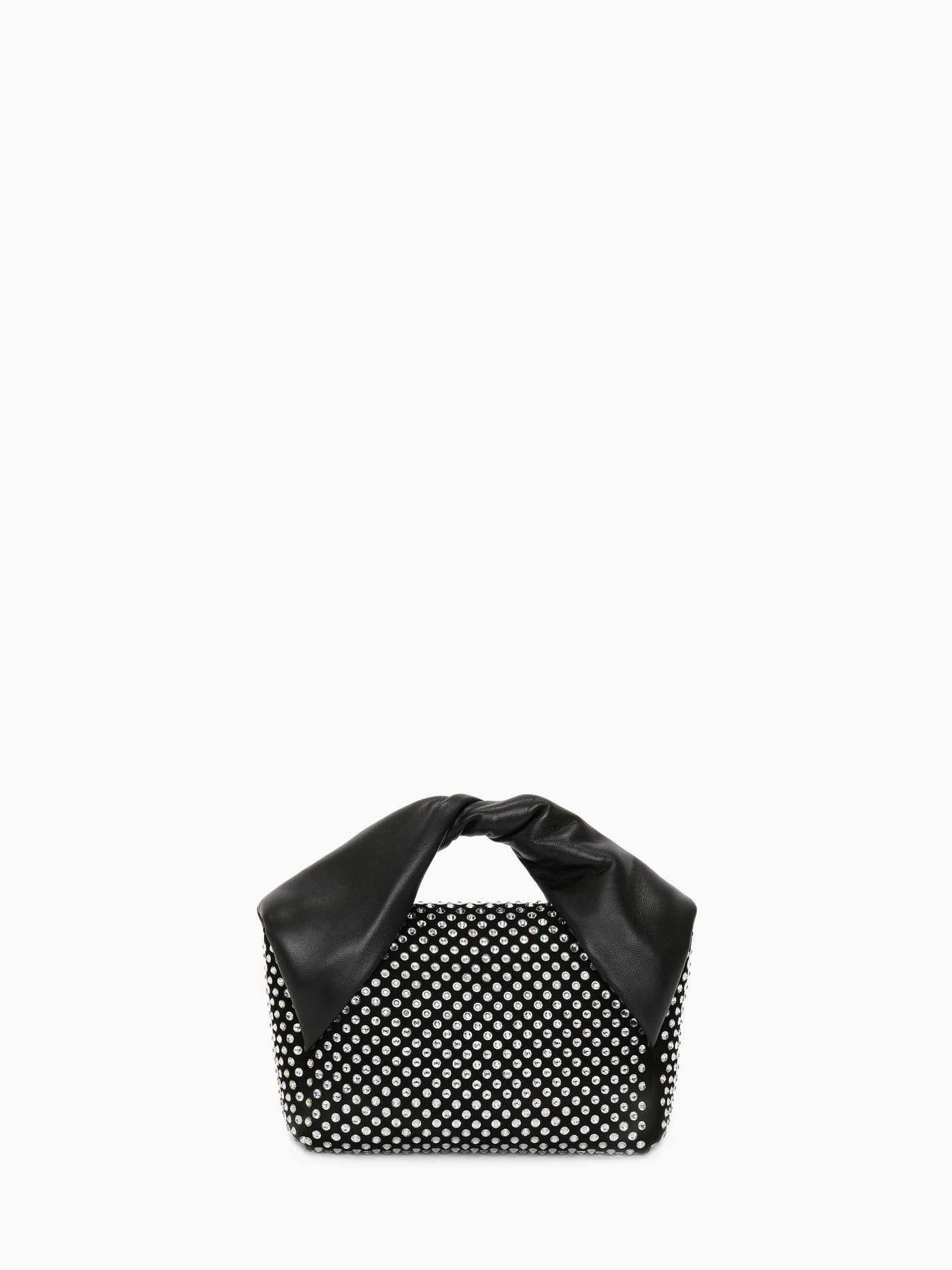 MEDIUM TWISTER LEATHER TOP HANDLE BAG WITH CRYSTAL - Black