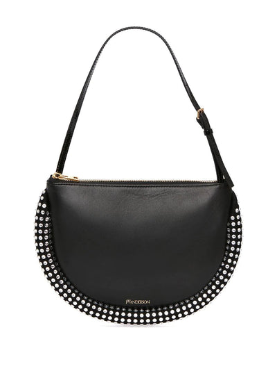 CRYSTAL BUMPER MOON BAG - Black