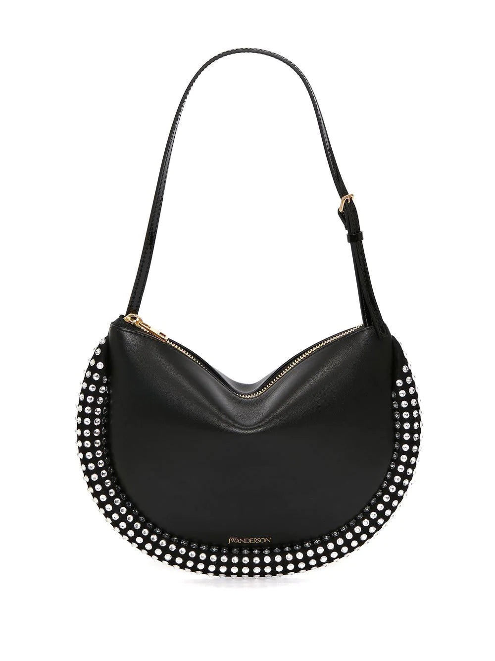 CRYSTAL BUMPER MOON BAG - Black
