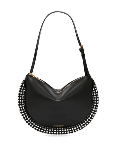 CRYSTAL BUMPER MOON BAG - Black