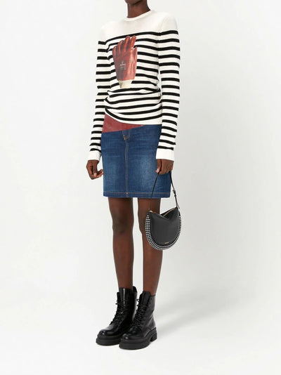 CRYSTAL BUMPER MOON BAG - Black