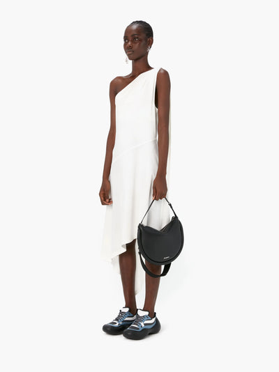ONE SHOULDER BUCKLE DRESS - White