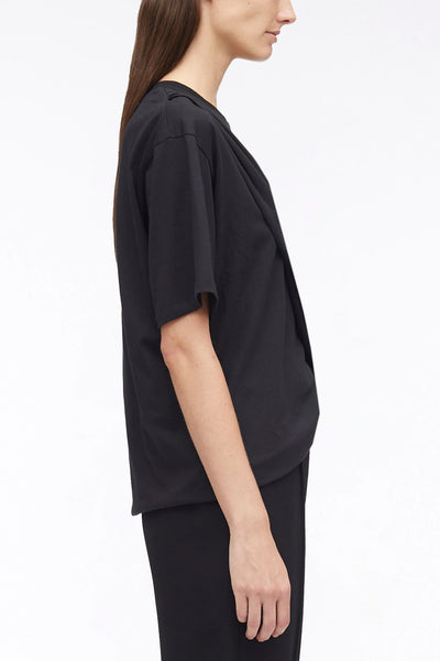 Short Sleeve Draped Cotton Jersey T-Shirt - More Colors Available