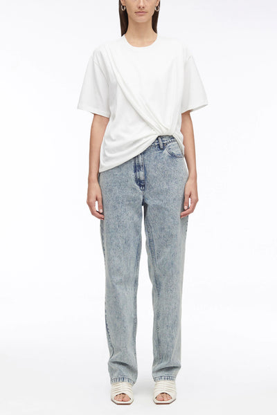 Short Sleeve Draped Cotton Jersey T-Shirt - More Colors Available