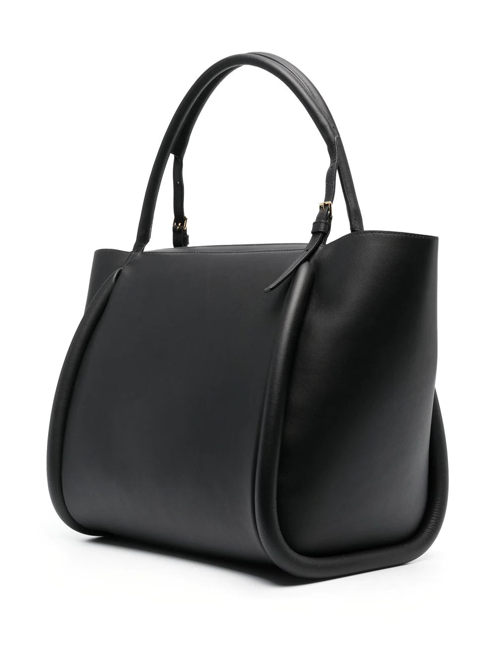 Bumper Leather Tote Bag - Black