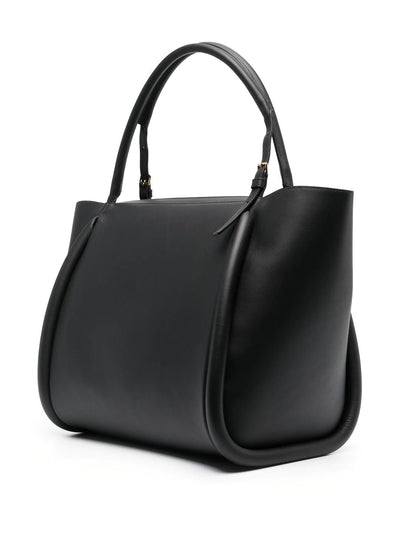 Bumper Leather Tote Bag - Black