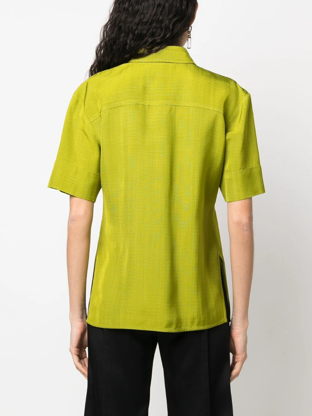 POINTED COLLAR FITTED SHIRT - Parrot Green