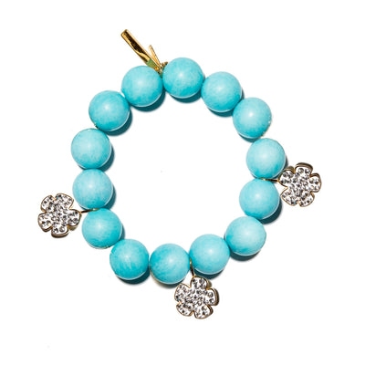 Topspin Pave Floral Country Club Bracelet - Turquoise
