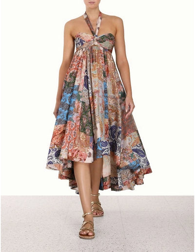 DEVI HALTER MAXI DRESS - Patch Paisley