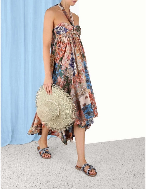 DEVI HALTER MAXI DRESS - Patch Paisley