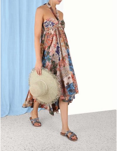 DEVI HALTER MAXI DRESS - Patch Paisley