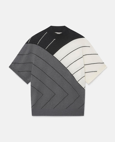 Chalk Striped Short Sleeve Jumper - Multi Gray