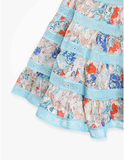 CLOVER TIERED SLEEVELESS DRESS - Topaz Peony Floral