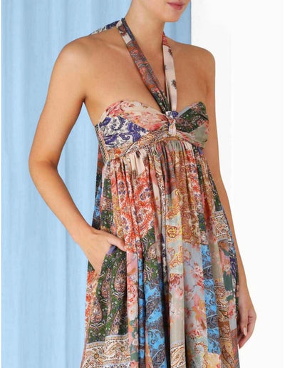 DEVI HALTER MAXI DRESS - Patch Paisley