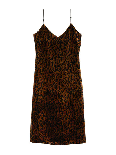 Indie Velvet Dress - Leopard