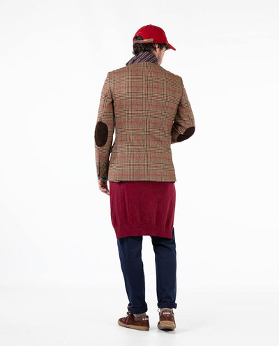 Wool Price of Wales Blazer - Red/Brown