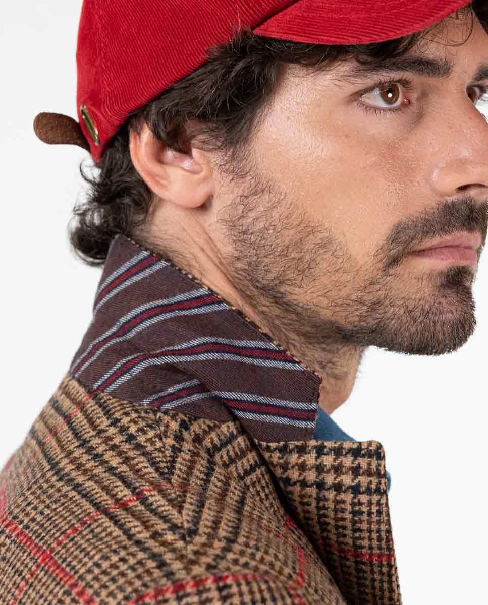 Wool Price of Wales Blazer - Red/Brown