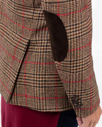 Wool Price of Wales Blazer - Red/Brown
