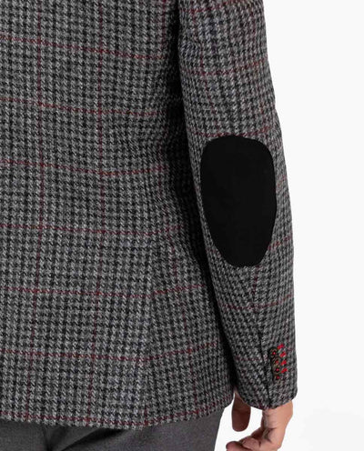 Houndstooth Blazer - Grey