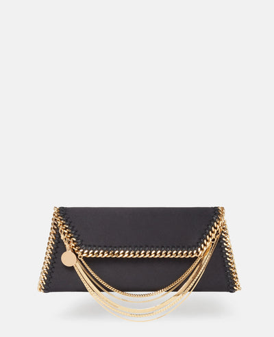 Falabella Multi-Chain Satin Clutch - Black
