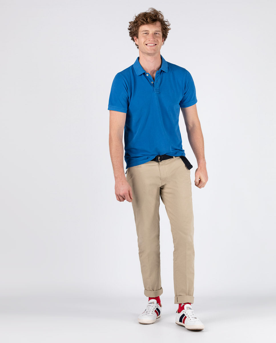 Polo Pique Short Sleeve Shirt - Blue