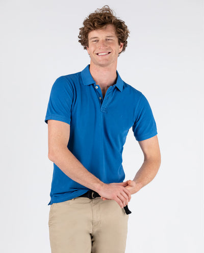 Polo Pique Short Sleeve Shirt - Blue