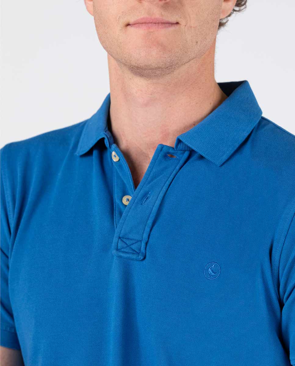 Polo Pique Short Sleeve Shirt - Blue