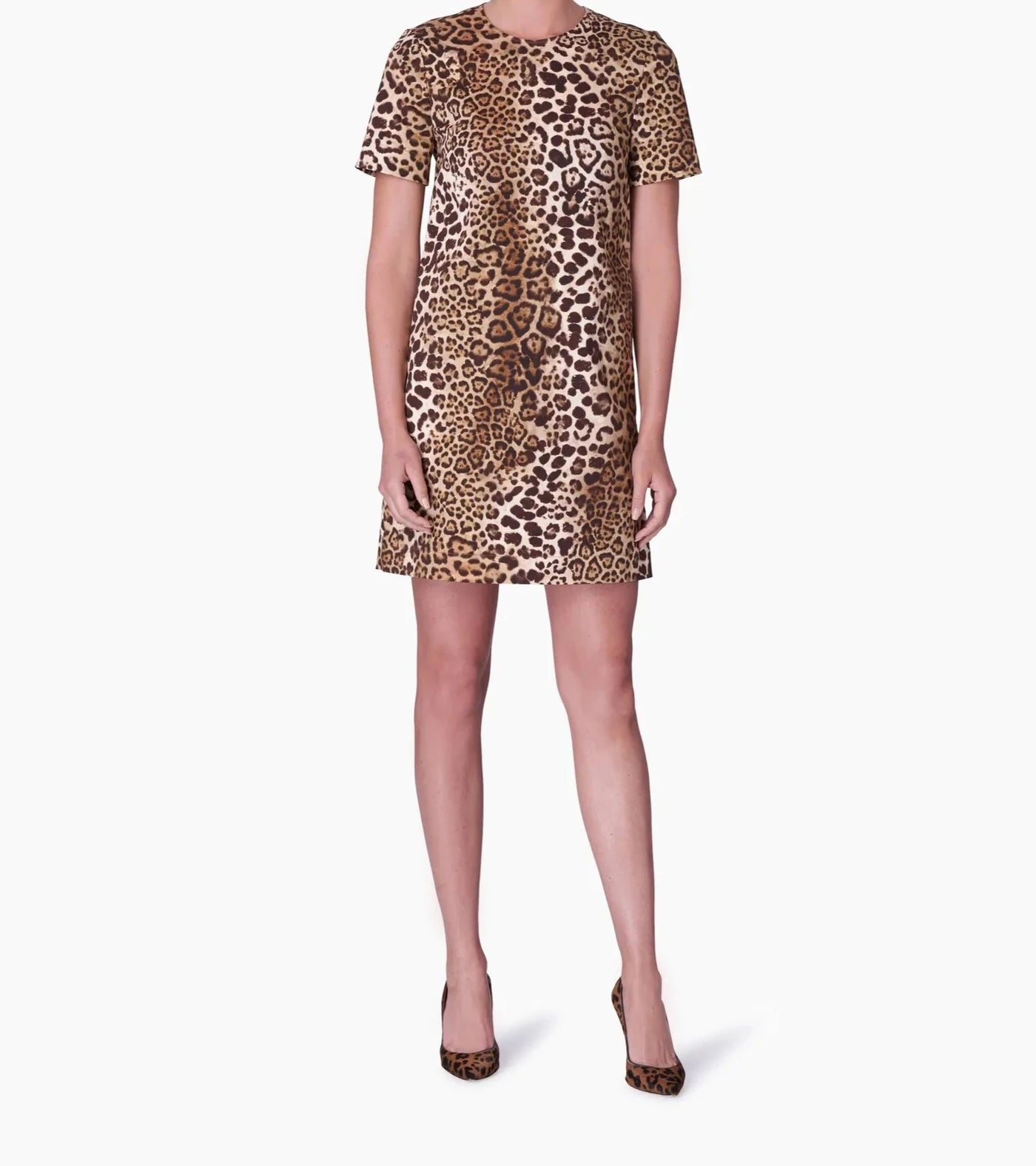 Leopard Print Shift Mini Dress