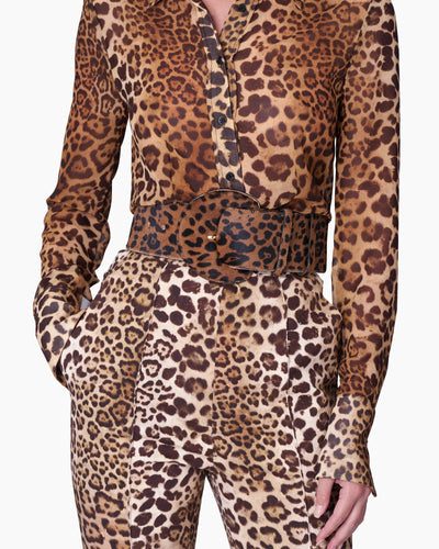 Leopard Print Chiffon Shirt