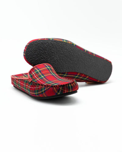 Plaid Slippers - Red