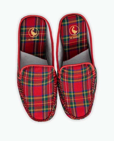 Plaid Slippers - Red