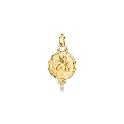 18K DIAMOND ANGEL PENDANT - 16mm