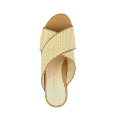 Adele Wedge - Camel Raffia