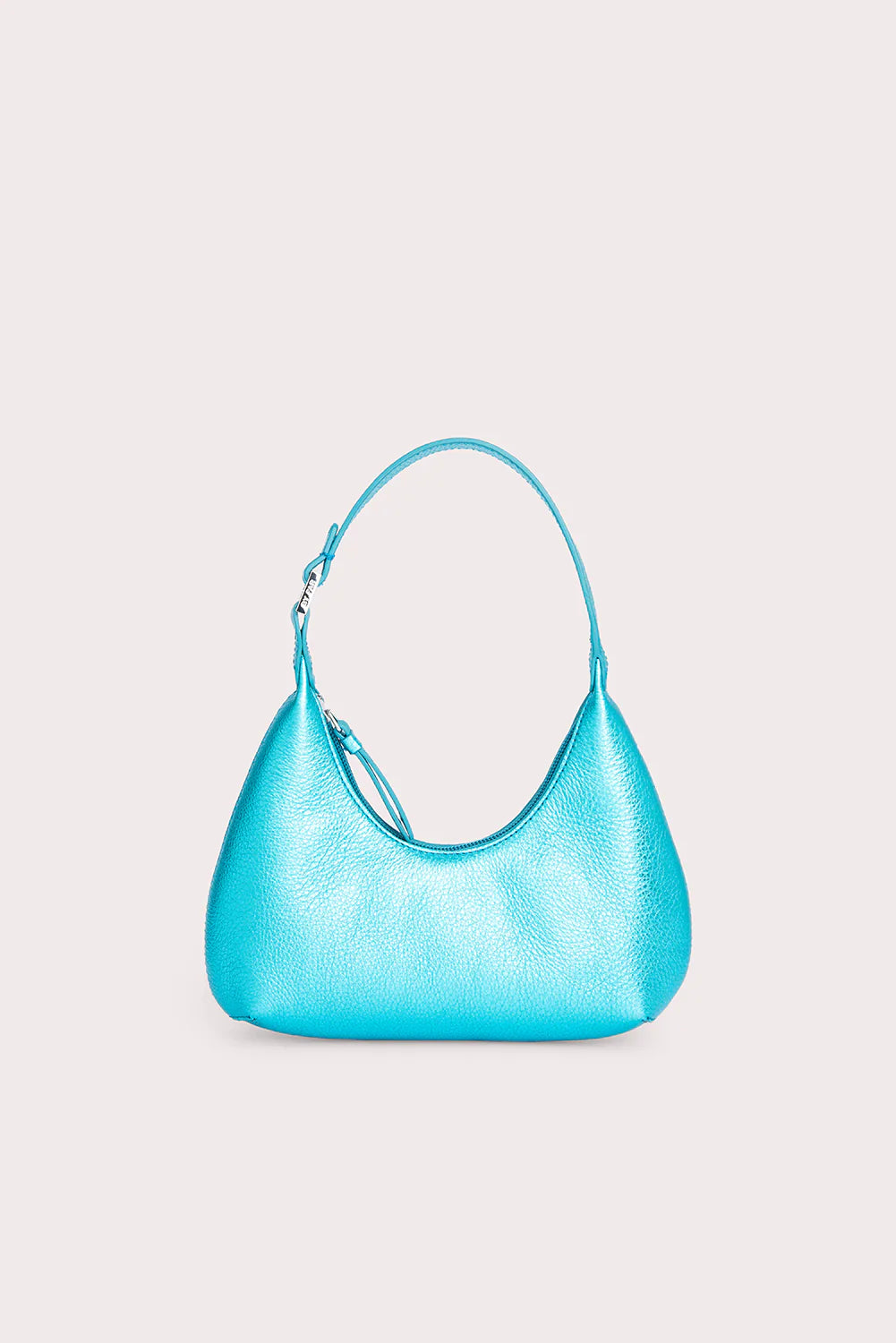 BABY AMBER METALLIC LEATHER HANDBAG - aqua